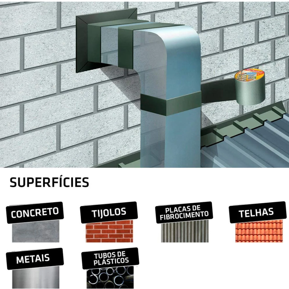 Fita Aluminio Multiuso Sikaseal 30 Cm X 10 M Sika - Imagem 8