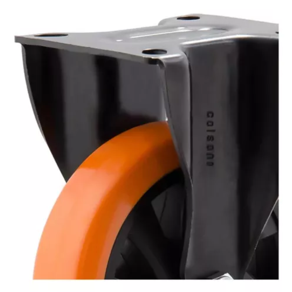 Kit 4 Rodízio 6 Pol. Fixo Serie Black Laranja Colson - Imagem 4