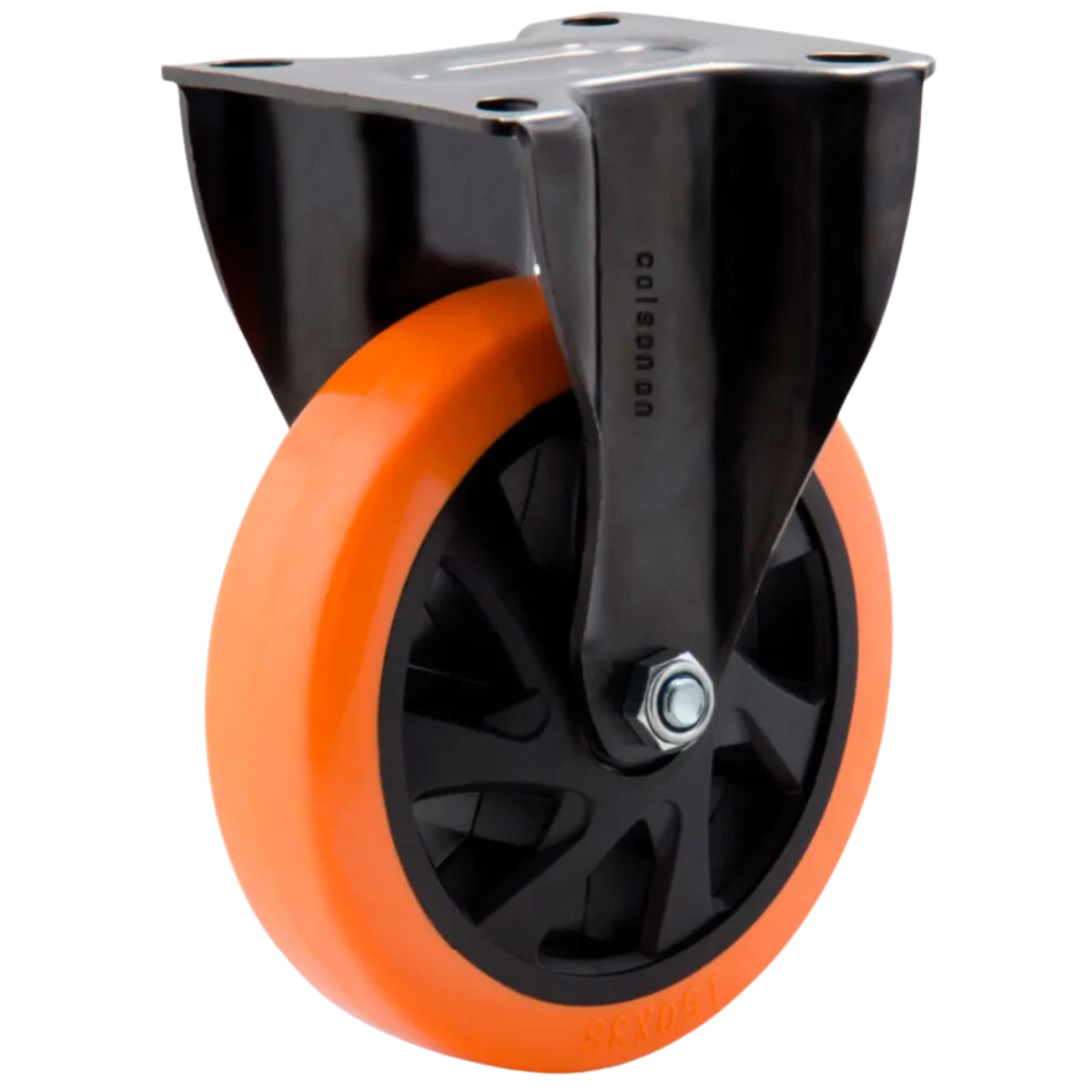 Kit 4 Rodízio 6 Pol. Fixo Serie Black Laranja Colson - Imagem 3